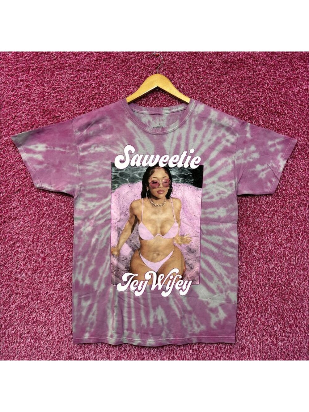 Saweetie Icy Wifey High Maintenance ICY GRL Rap Tie Dye L